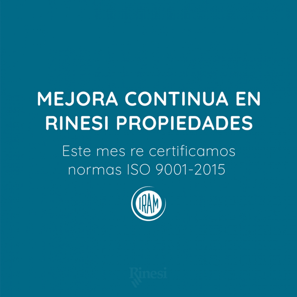 Re certificamos normas ISO 9001-2015